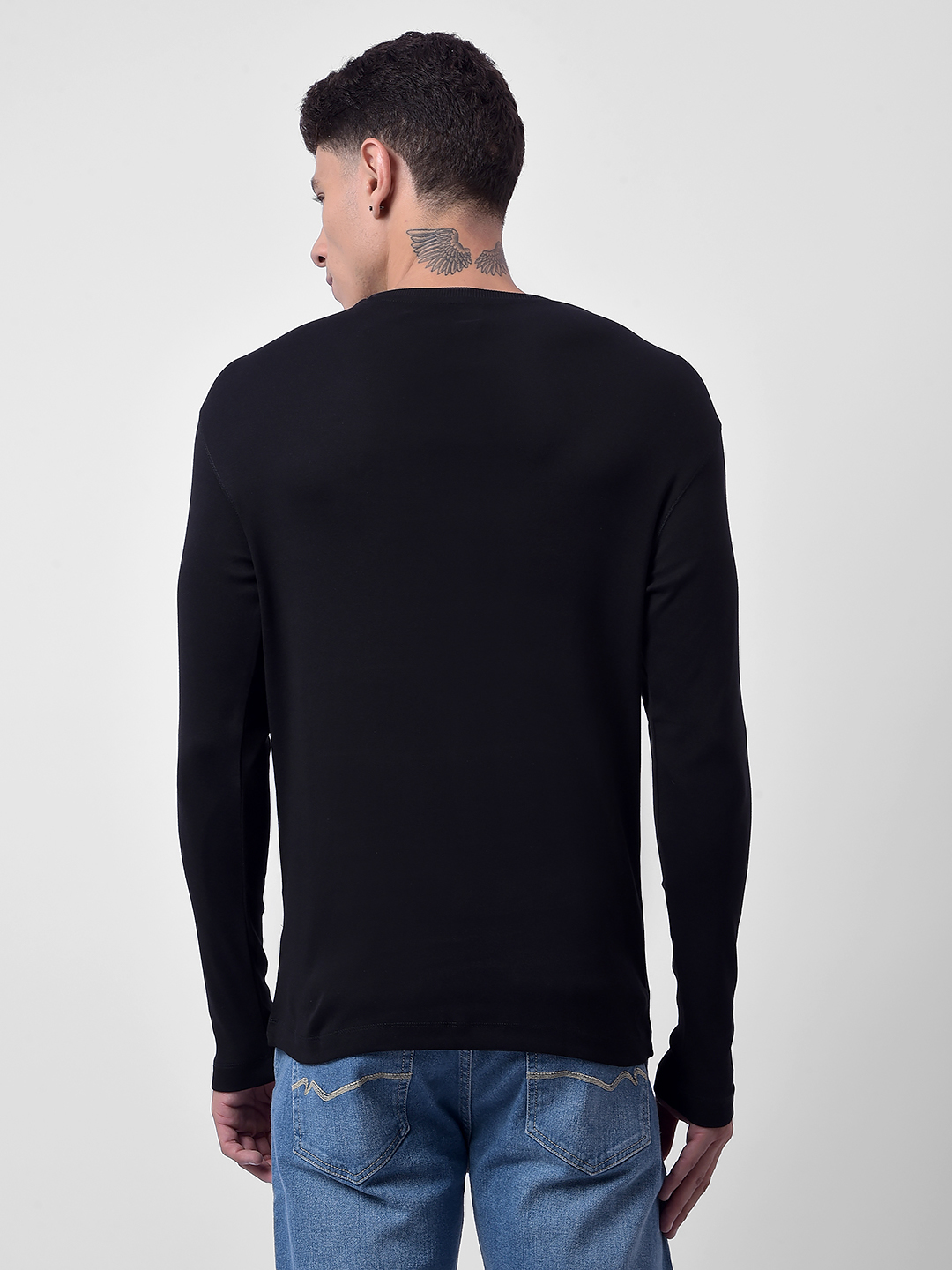Numero Uno Men Black Crew Neck Slim Fit T-Shirt